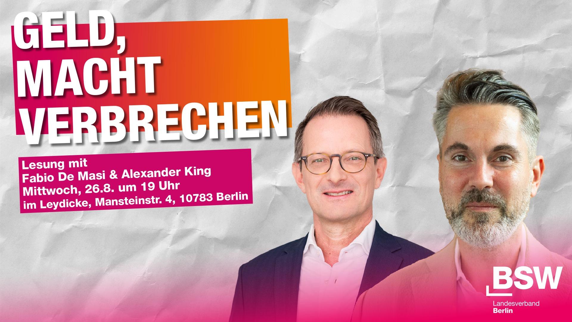 „Geld, Macht, Verbrechen“ – Lesung mit Fabio De Masi