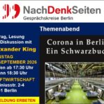 Vortrag, Lesung und Diskussion – Corona in Berlin – Ein Schwarzbuch